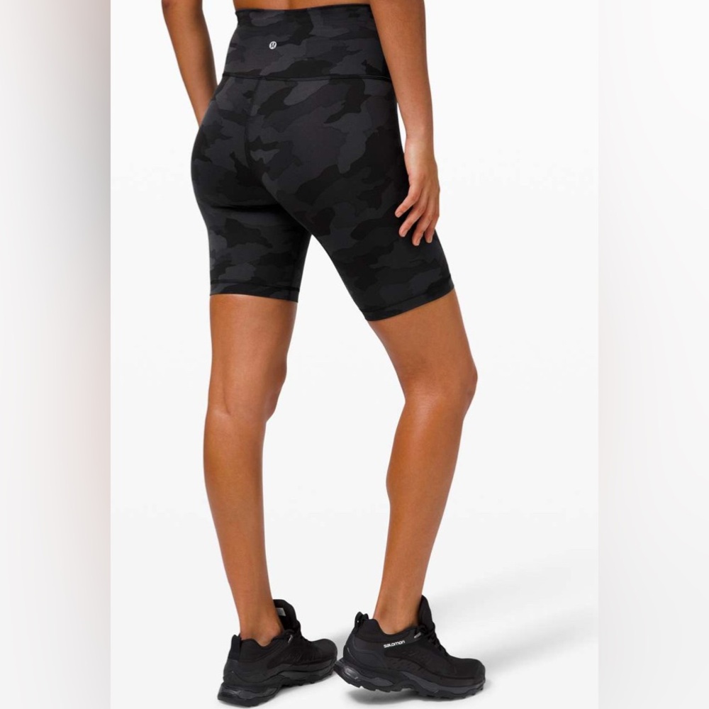 LULULEMON wunder train high rise short 8” heritage 365 camo deep coal size 2